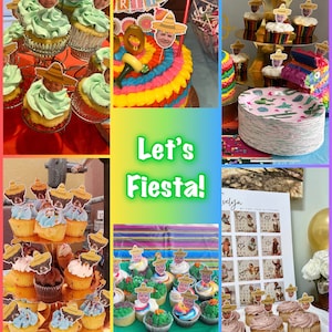 Fiesta cupcake toppers and party decor personalized with face for fiesta theme parties, birthdays, gifts, table decor, party supplies image 4