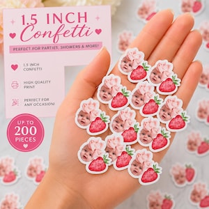 Strawberry Confetti | Strawberry Photo Confetti | Berry First birthday | Strawberry Patch | Strawberry Decorations | Strawberry Party |