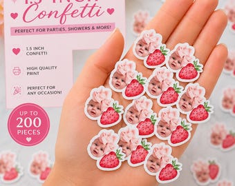 Strawberry Confetti | Strawberry Photo Confetti | Berry First birthday | Strawberry Patch | Strawberry Decorations | Strawberry Party |