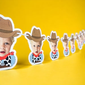 visage personnalisé | Bannière en papier cartonné | 5 pieds de long | tête de photo bannière | Bannière de fête | Cow-boy | Thème Vache sacrée | Thème cow-boy | Anniversaire de cow-boy
