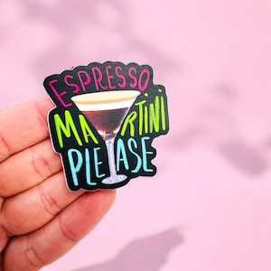 Sticker imperméable | Martini expresso | Sticker | Cadeau | Cadeau d'autocollant d'anniversaire Martini | Accessoire Martini | Sticker Martini expresso |