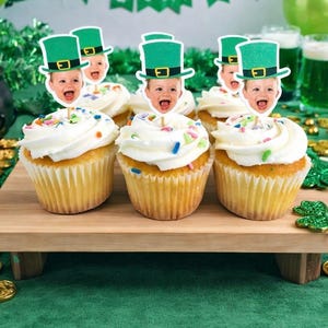 Lucky One Cupcake Toppers | Saint Patrick’s Day Face Cupcake Toppers | Lucky One Birthday Party Decorations | Lucky Dude | Lucky Babe