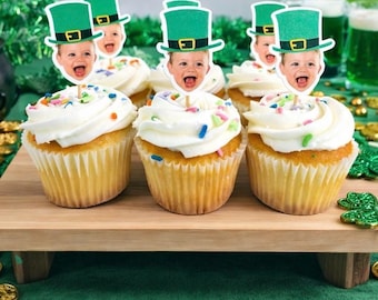 Lucky One Cupcake Toppers | Saint Patrick’s Day Face Cupcake Toppers | Lucky One Birthday Party Decorations | Lucky Dude | Lucky Babe