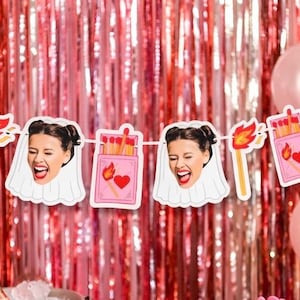 Bachelorette Photo Banner | Cardstock Banner | 5 Foot Long | photo head Banner | Party Banner | Match made in Heaven |  Perfect Match Bach