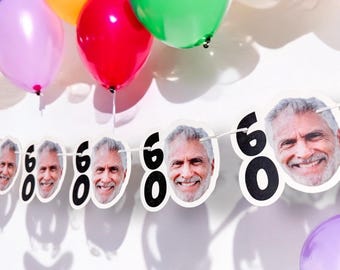 60th Birthday Banner | Customized with photo | 5 foot banner | 60th Birthday Party | Decor | Decorations | Party Banner