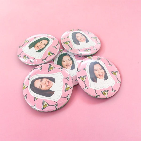 Martini Bride Party Buttons | Bikinis and Martinis | Party Buttons | Martini Theme | Bridesmaid Favors