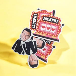 Lucky in Love Confetti | She hit the Jackpot Bachelorette | Groom Confetti | Las Vegas Bachelorette | Bridal Shower | Las Vegas Groom Face