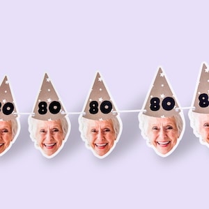 80th Birthday Banner | Customized with photo | 80th Birthday Party | 80th Birthday Decor | Decorations | 5 foot banner