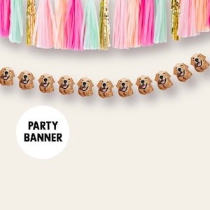 Golden Retriever | Cardstock Banner | 5 Foot Long | Golden Retriever | Theme Banner | Party Banner | Birthday Banner |Dog Birthday