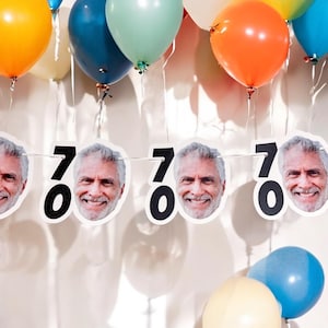70er Geburtstag Banner | Mit Gesicht | 70er Geburtstag Dekor | 70er Geburtstag Dekorationen | 5 Foot Banner | 70er Geburtstagsparty