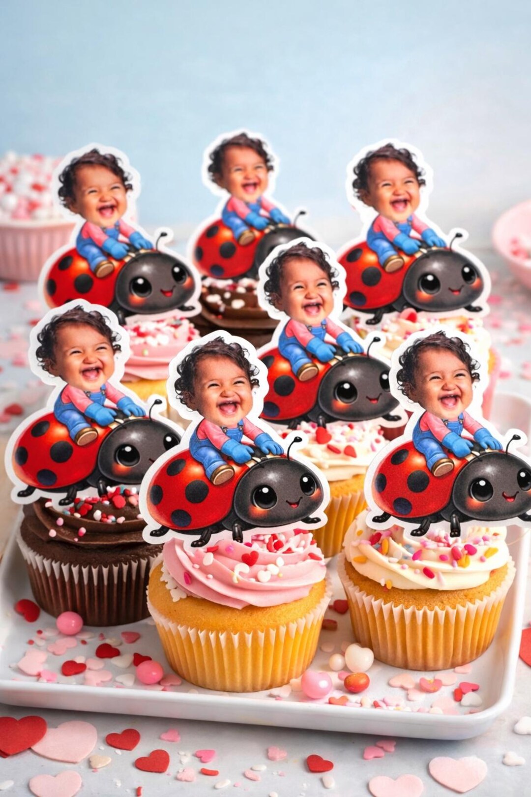 Topper Ladybug Ladybug Toppers | Face Cupcake Toppers | Kids Birthday Party ...
