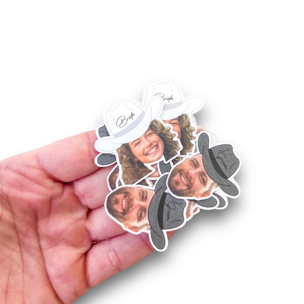 Bride and Groom Photo Head Confetti | Bachelorette | Bachelor | Engagement | Wedding | Bridal Shower | Party Confetti | Cowgirl | Cowboy |