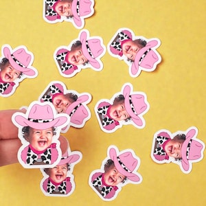 cowgirl face confetti and table decorations | my first rodeo | Nashville Bach party | disco cowgirl theme party supplies | birthday party