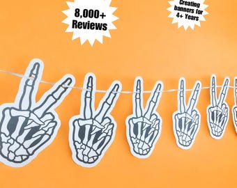 Bad Two the Bone Banner | Cardstock Banner | 5 Foot Long | Second Birthday Banner | Skeleton | Kids Halloween Decor | Halloween Birthday |
