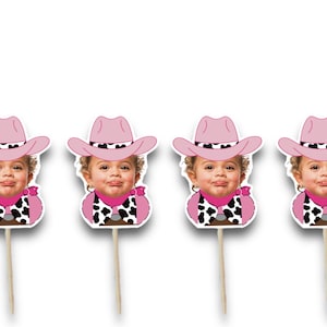 cowgirl face cupcake toppers | my first rodeo birthday party | disco cowgirl party | cowgirl bachelorette theme | western birthday party