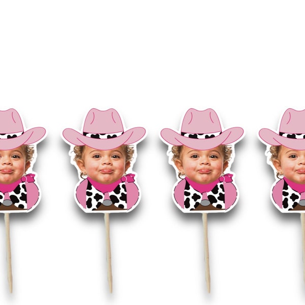 cowgirl face cupcake toppers | my first rodeo birthday party | disco cowgirl party | cowgirl bachelorette theme | western birthday party