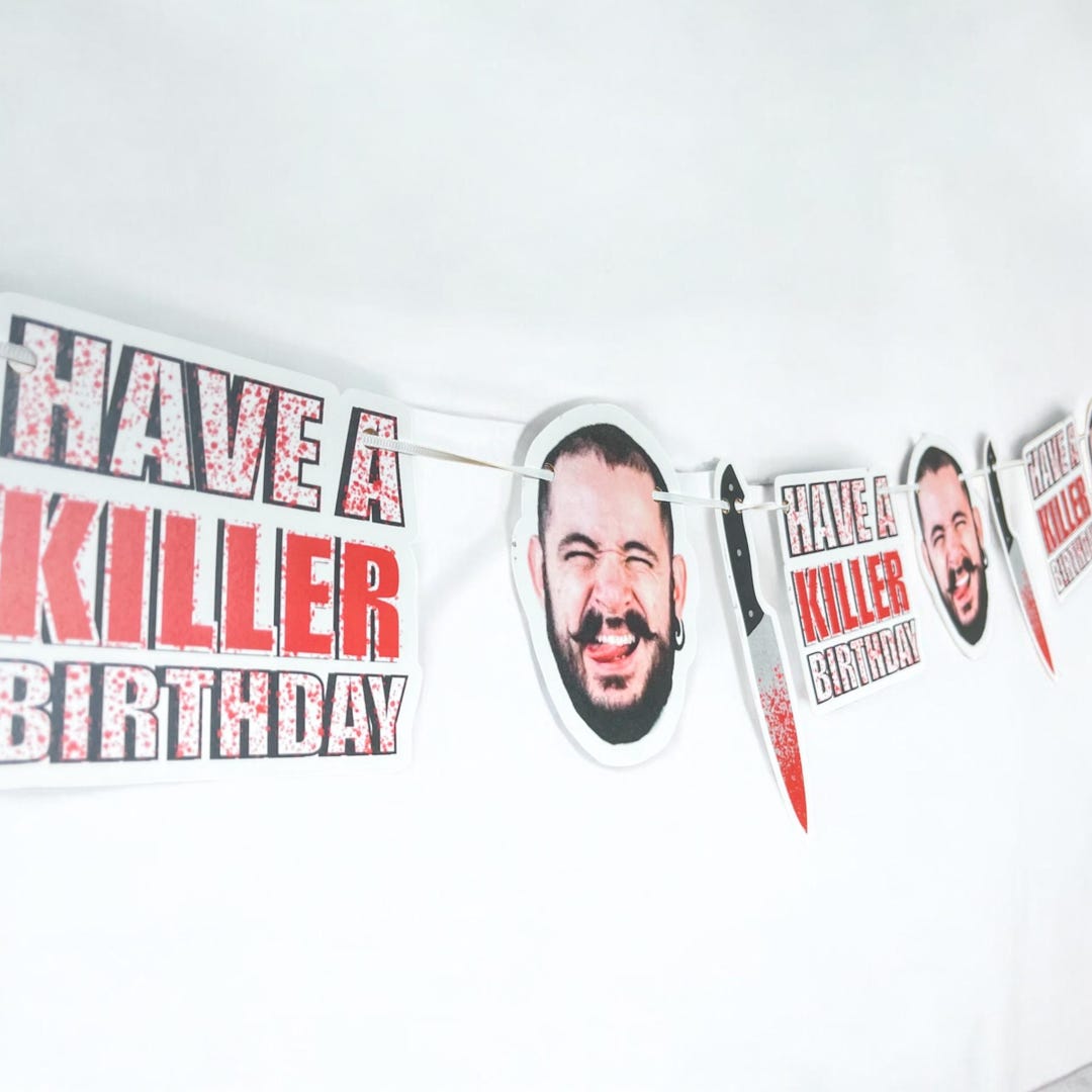 Light Up Halloween Birthday Banner - Glitter 'Have A Killer Birthday' Gothic Party Decor