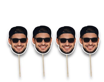 Groom Face Toppers | Bachelorette | Bachelor | Engagement | Wedding | Bridal Shower | Cupcake Toppers | Bride | Groom Face
