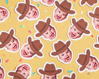 Custom Face Confetti - Personalized Baby Cowboy Confetti, Party Favors