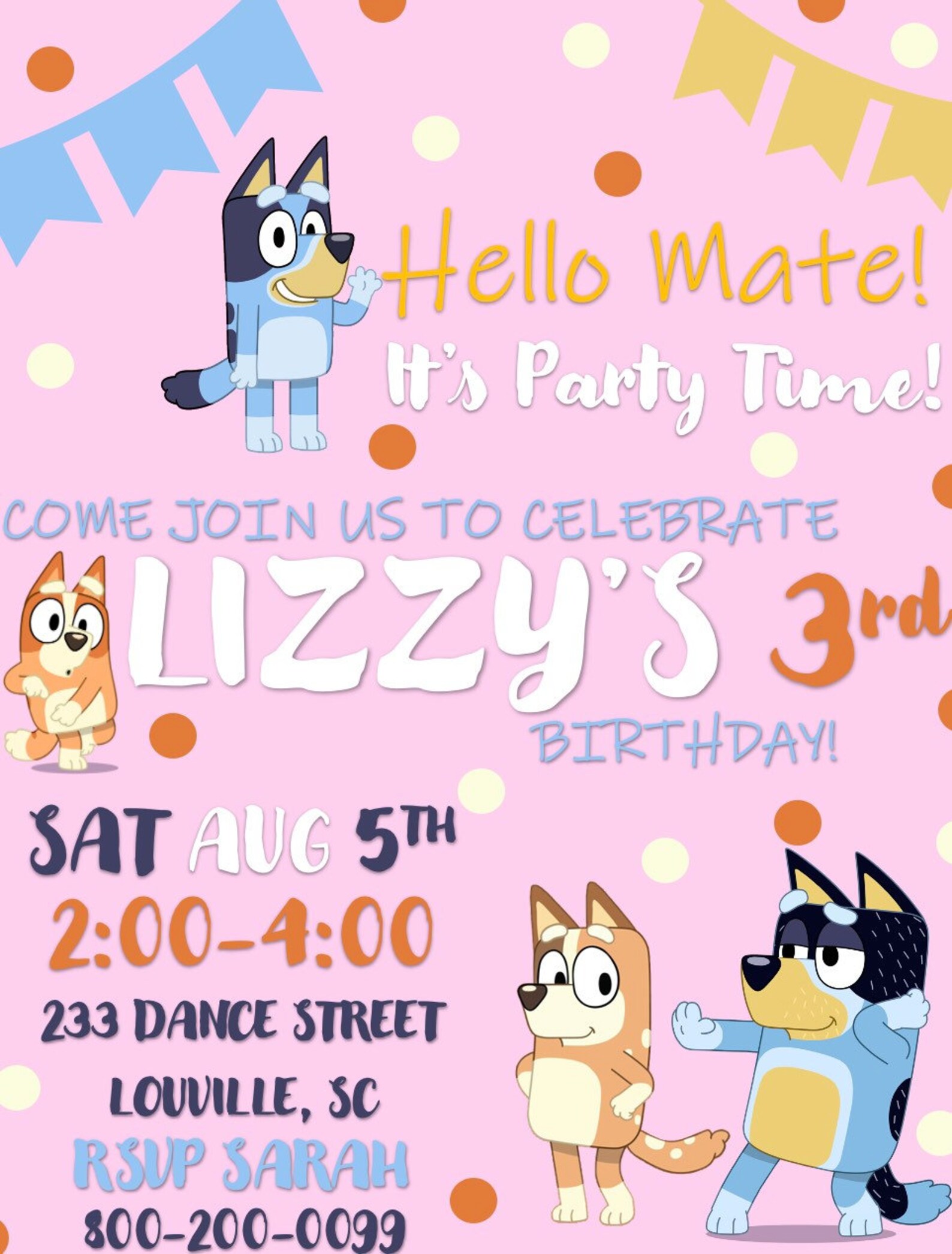 Printable Bluey Invitations Printable World Holiday