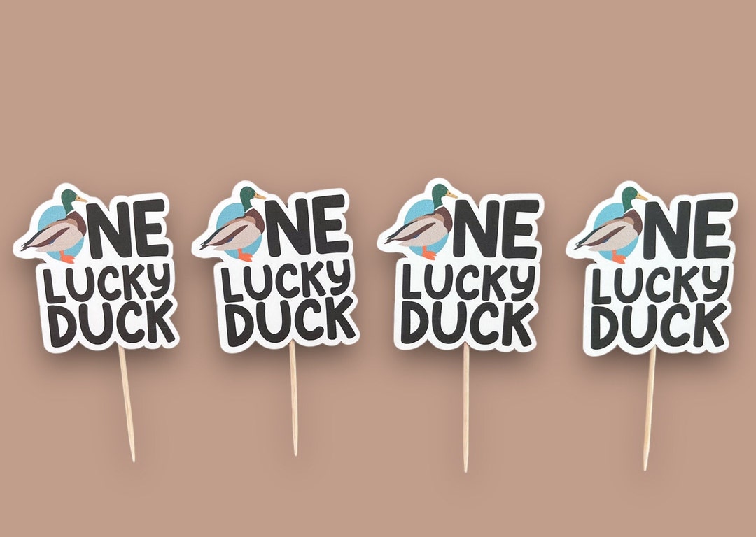One Lucky Duck Cupcake Toppers and Party Decorations First Birthday