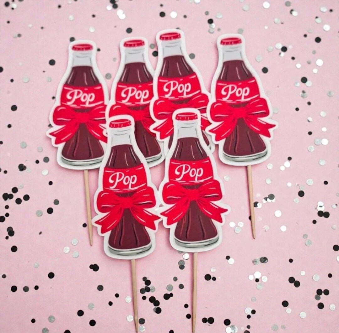 Pop Topper Cupcake Toppers | She's About to Pop | Soda Pop | Baby Shower | Mom to ...