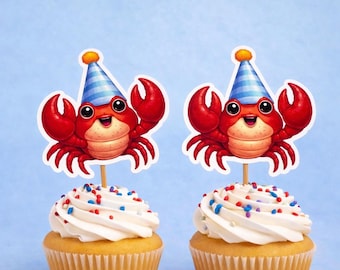 Crab Toppers | Beach Party | Birthday Party | Baby Shower | Dessert Table | Summertime Theme | Kids Party |