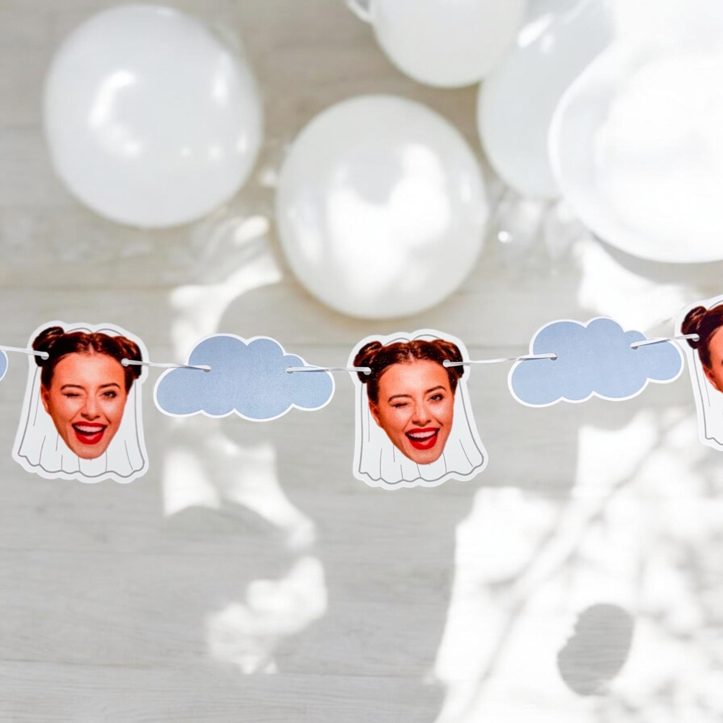 Bachelorette Photo Banner | Cardstock Banner | 5 Foot Long | photo head Banner | Party Banner | On cloud 9 theme