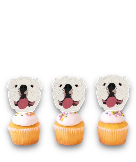 Bulldog clearance cupcake toppers