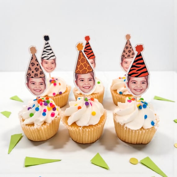 Cupcake Toppers | Safari Animals | Party Animal Theme | Birthday Decorations | Giraffe Zebra Tiger Leopard | Kids Birthday | Fun Party