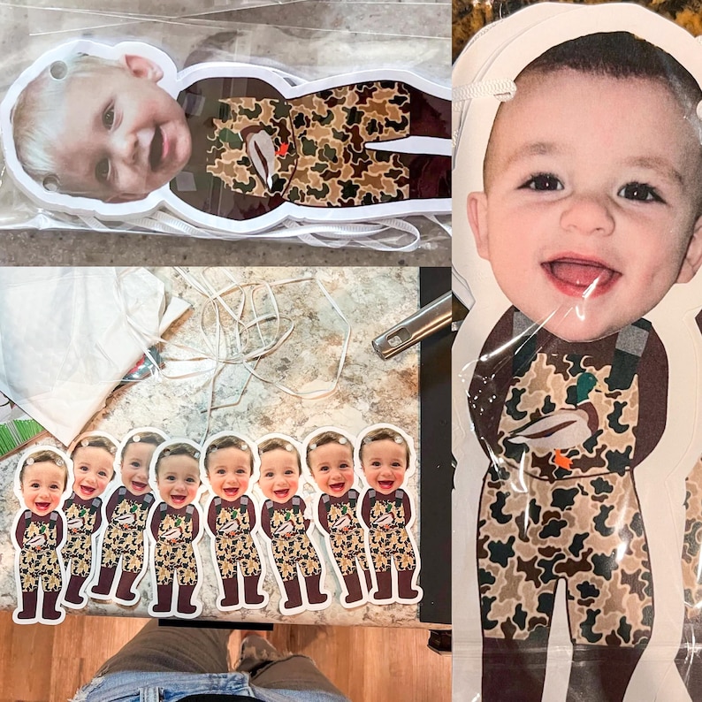 custom face | Cardstock Banner | 5 Foot Long | photo head Banner | Party Banner | Lucky Duck | Duck Hunting Theme | Duck Theme | image 2