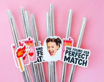 Pajitas Perfect Match / Pajitas para beber / Artículos para fiestas / Match Made in Heaven / Pajitas para novias / Decoraciones para fiestas / Pajitas de papel /