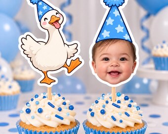 Custom Silly Goose Cupcake Toppers | First Birthday Party Decor (2.3 Inch)