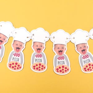 custom face | Cardstock Banner | 5 Foot Long | photo head Banner | Party Banner | Pizza Party | Pizza Theme | Birthday Banner | Pizza |