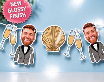 Bachelorette Photo Banner | Cardstock Banner | 5 Foot Long | photo head Banner | Party Banner | Last toast on the coast | Beach Bachelorette