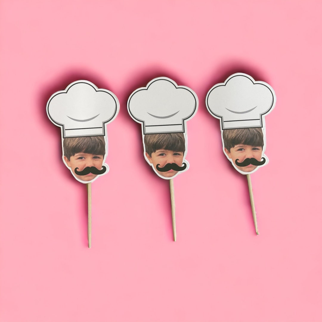 Pizza Party Cupcake Toppers cupcake Toppers Photo Head Etsy