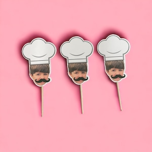 Pizza Party Cupcake Toppers |Cupcake Toppers | Photo head | First Birthday | Cupcake Toppers | Theme | Birthday | Pizza Theme |