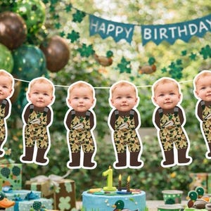 custom face | Cardstock Banner | 5 Foot Long | photo head Banner | Party Banner | Lucky Duck | Duck Hunting Theme | Duck Theme |