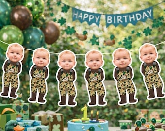 custom face | Cardstock Banner | 5 Foot Long | photo head Banner | Party Banner | Lucky Duck | Duck Hunting Theme | Duck Theme |