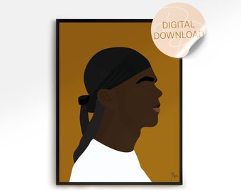 Durag Man Wall Art, Black Man Wall Art, Black Boy Wall Art, Printable Wall Art, *Instant Download*