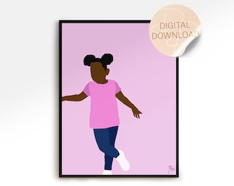 Black Girl Wall Art, Nursery Wall Art, African American Wall Art, Black Girl Magic, Child's Room Wall Art, Girl's Room Wall Art,