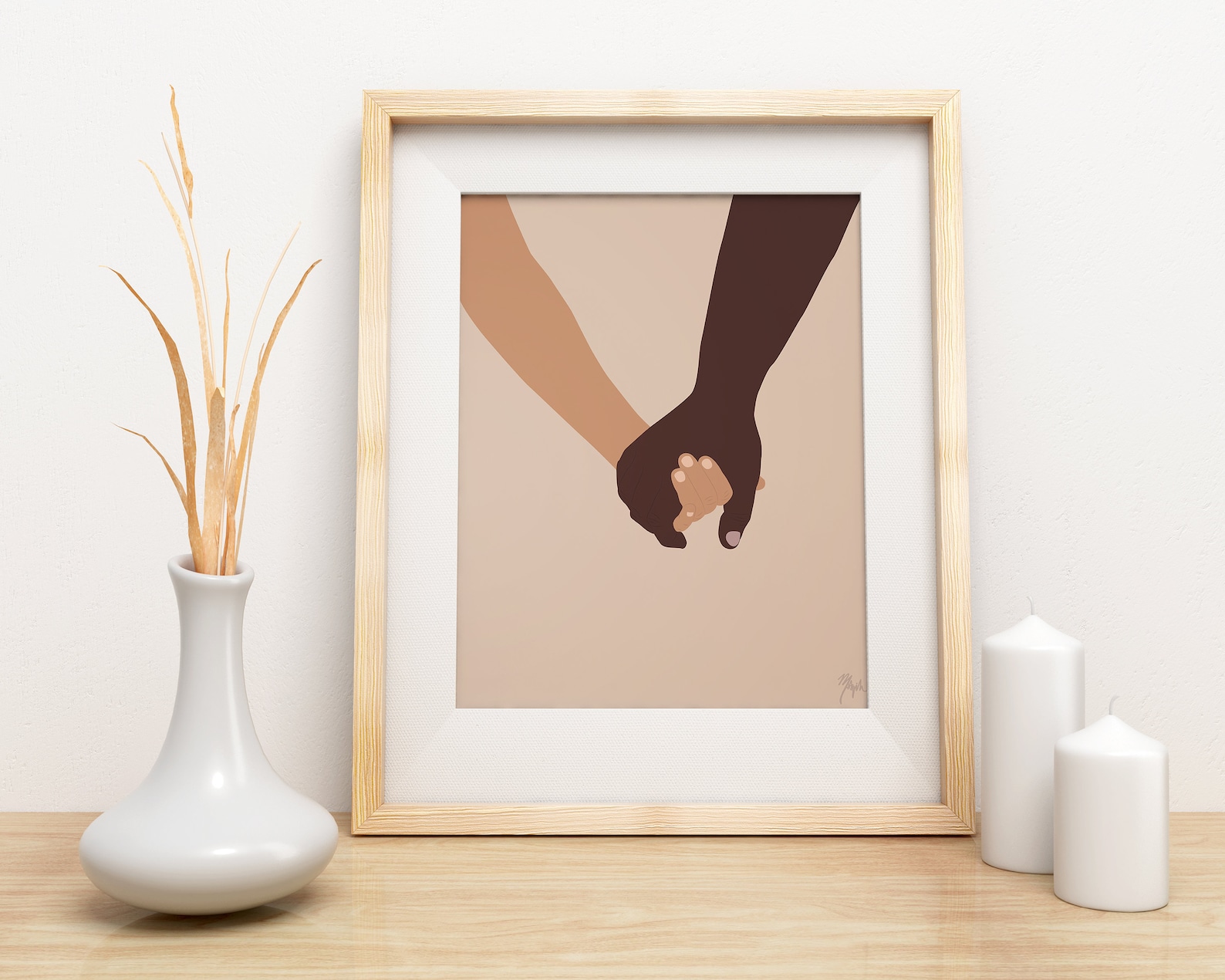 Interracial Couple Wall Art Valentine's Day Wall Art Etsy