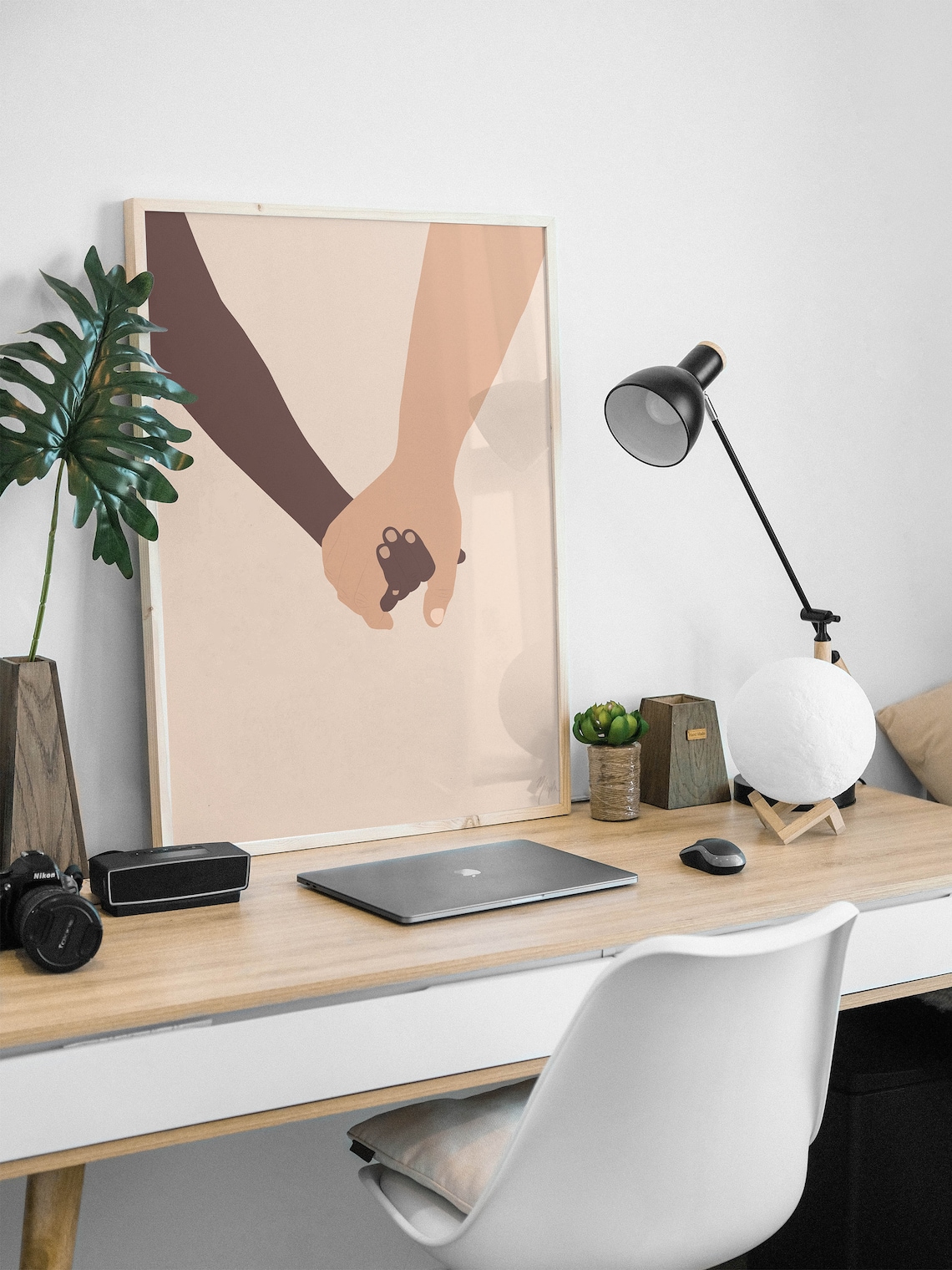 Interracial Couple Wall Art, Valentine's Day Wall Art, Couples Wall Art