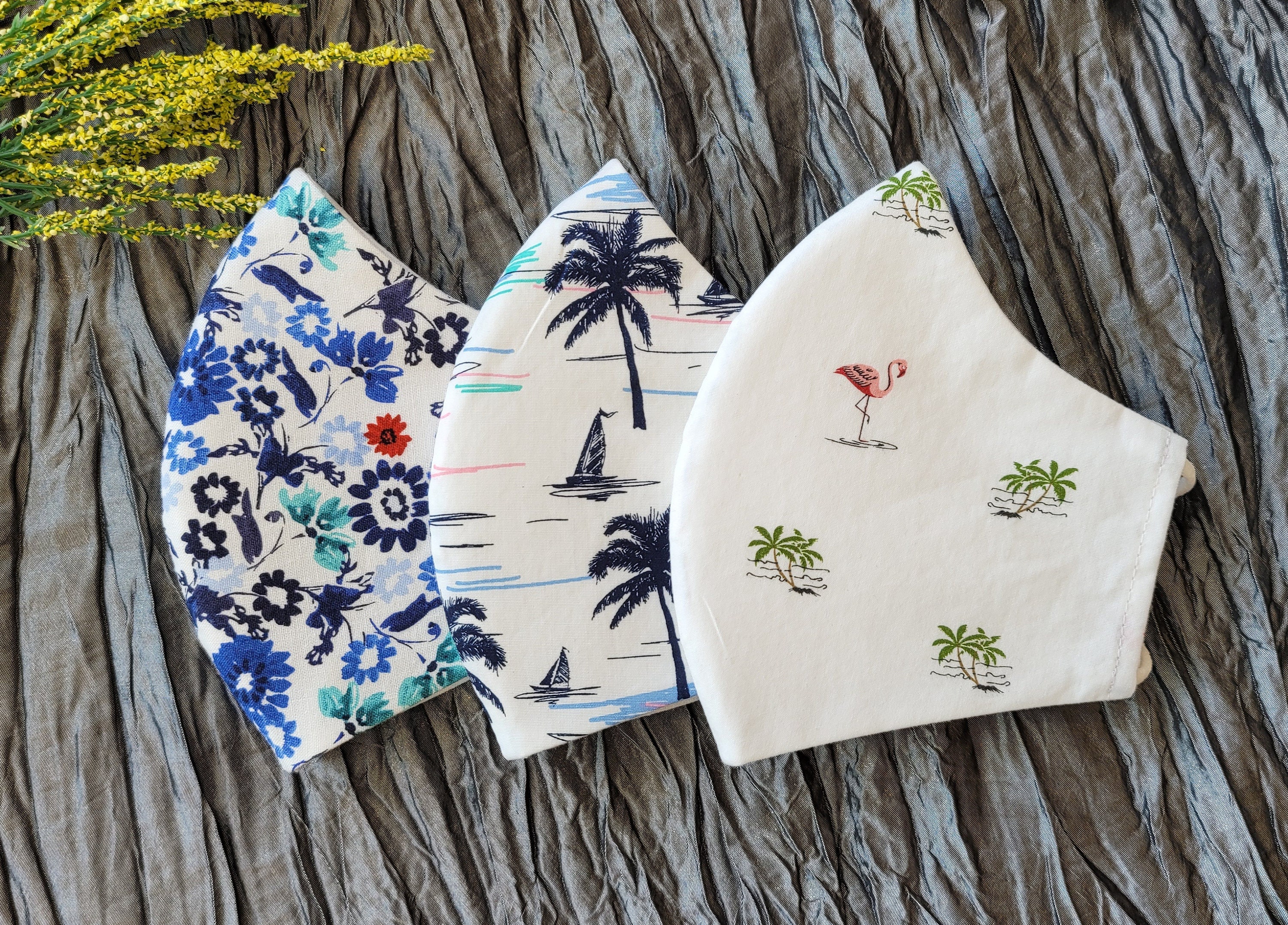 Beach Vacation Face Mask, Spring Summer Handmade Face Mask, Reversibl…