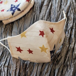 July 4th Handmade Face Mask, Face Mask with Adjustable Elastics for Men Women and Kids, Fabric Patriotic Face Mask, Cotton Face Mask