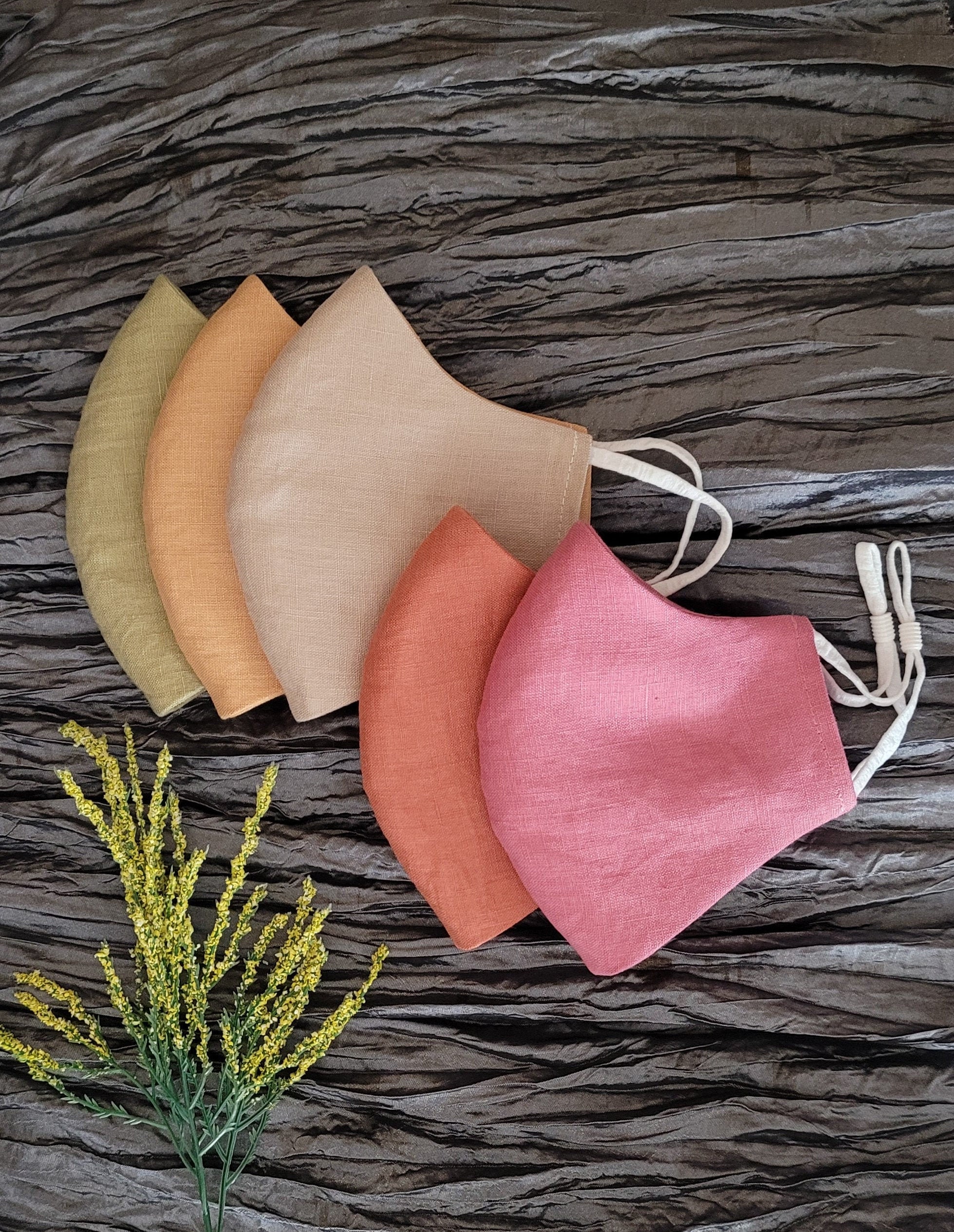 Linen Face Mask Neutral Tone Face Mask Super Soft Face Mask Etsy