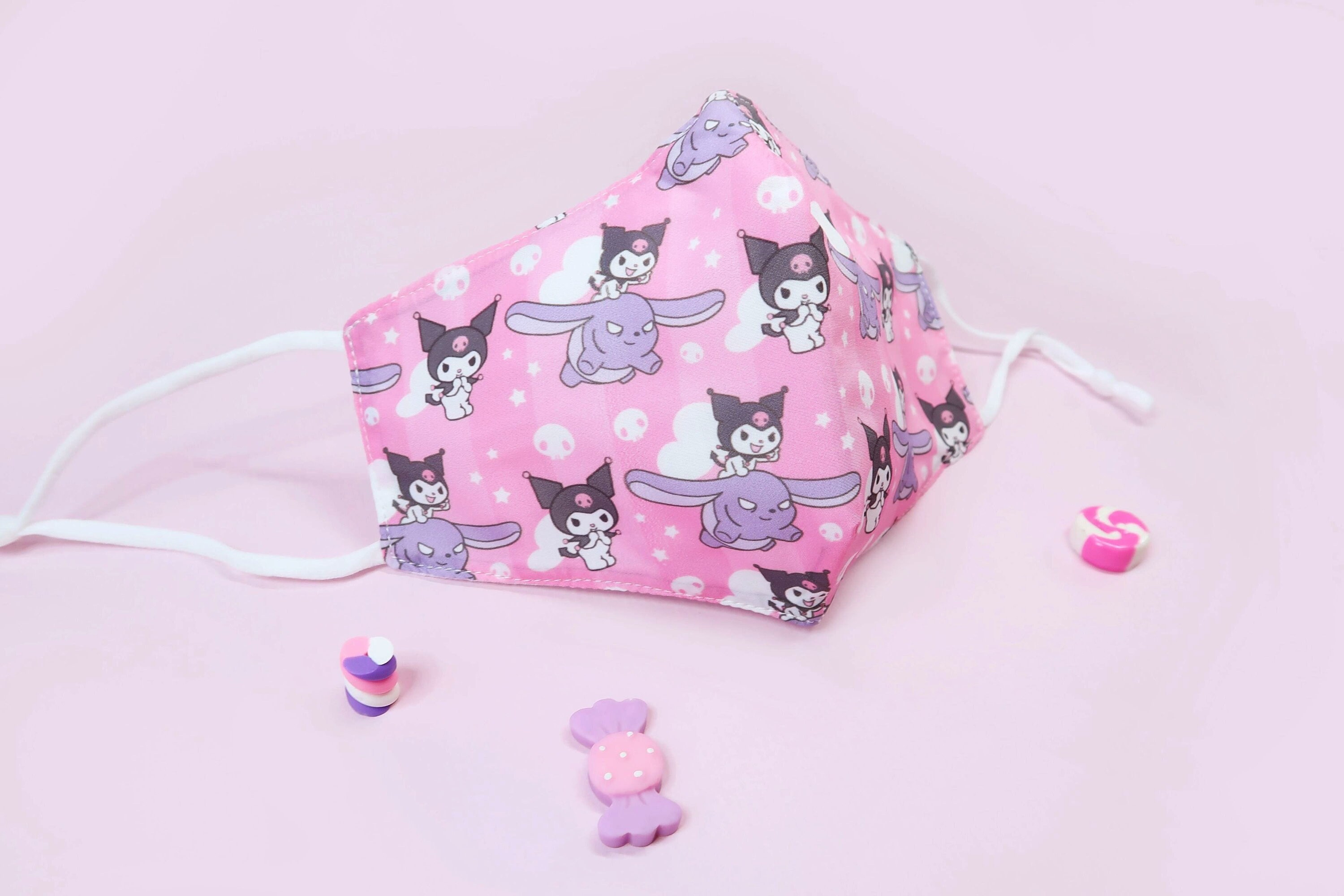 Kuromi Sanrio Reusable Face Mask Washable Adjustable Kawaii Etsy
