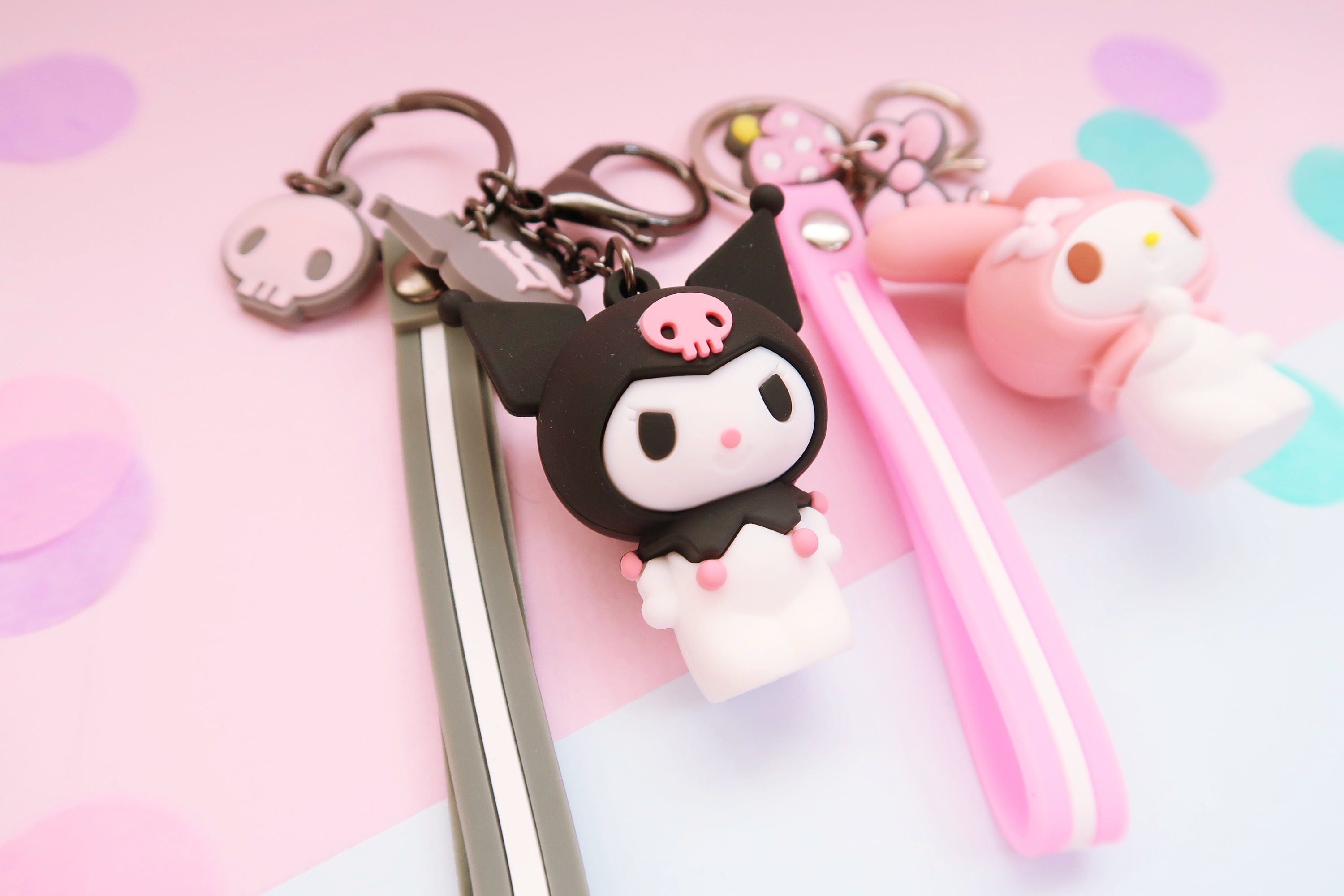 Kuromi/My Melody Sanrio 3D Keychain Cute Kawaii Keyring Gift Etsy