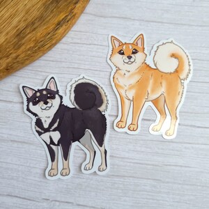 Shiba Inu 3"x2.5 » Autocollant en vinyle brillant - 2 Variations - Doge, Puppy