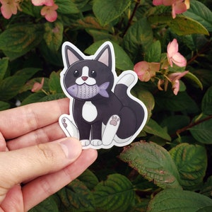 Proud Tuxedo Cat 3x2.4&quot; Vinyl Sticker - Cat Lover Gift, Kawaii Kitty, Waterproof